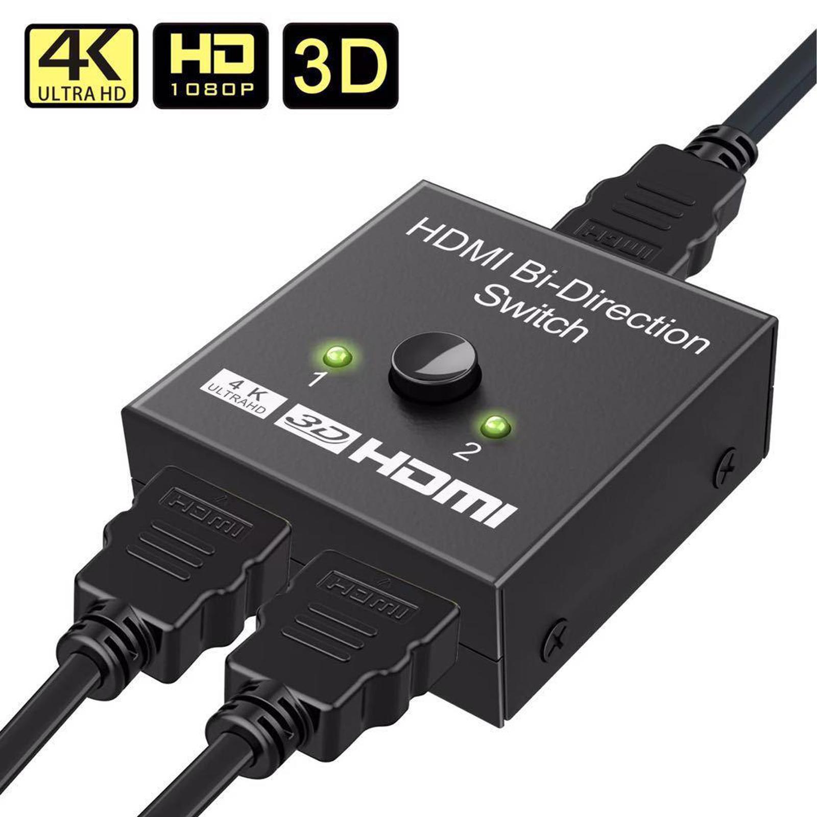 1080P 4K Switch Switcher 2 Splitter Hub 2 Ports For HDTV