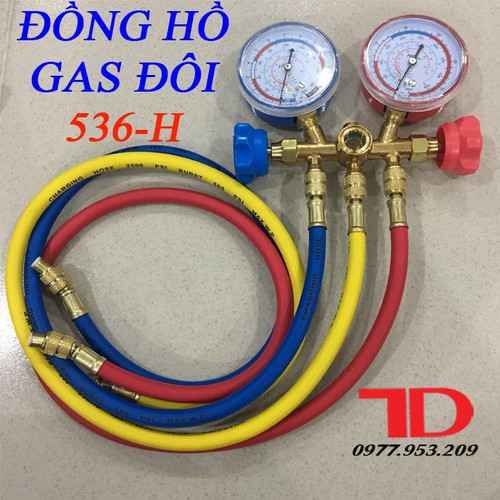 Đồng hồ gas đôi, đồng hồ đo áp suất gas máy lạnh CT 536H