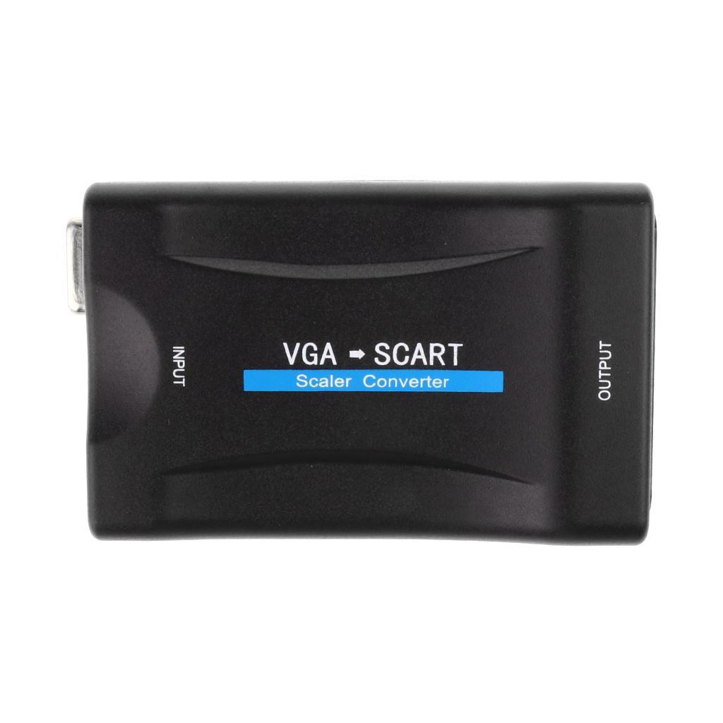 1080P VGA to Video Audio Converter Adapter w/ Remote for TV DVD Box