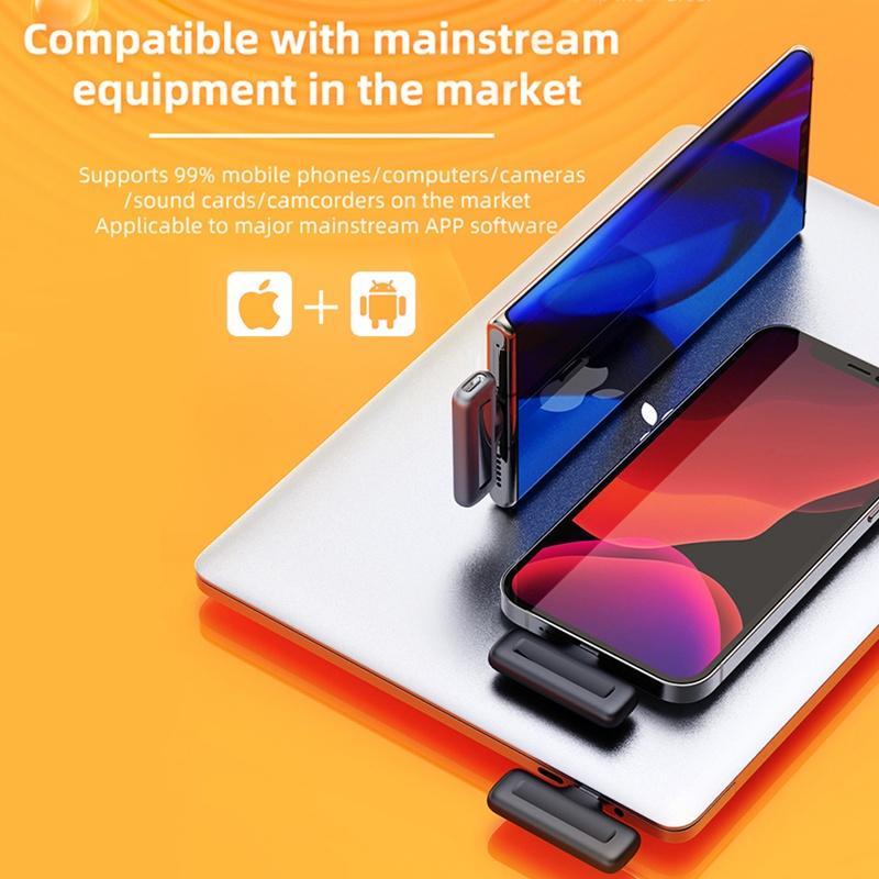 Micro Không Dây Kẹp Ve Áo Chống Ồn Kết Nối Điện Thoại i-Phone Android Type C Kèm Hộp Sạc