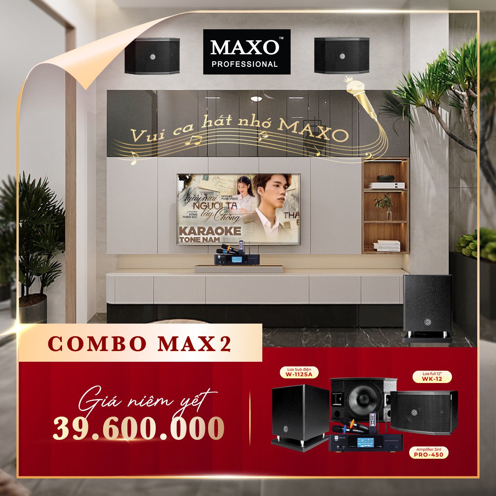 Dàn Karaoke Gia Đình MAX2 - Hàng Chính Hãng
