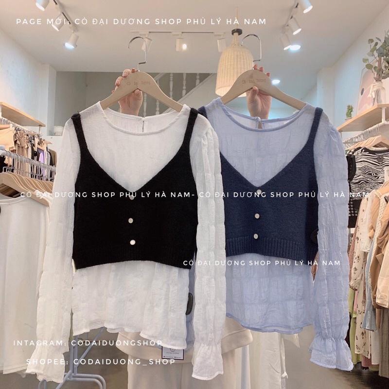 Set áo điệu nhăn kèm gile