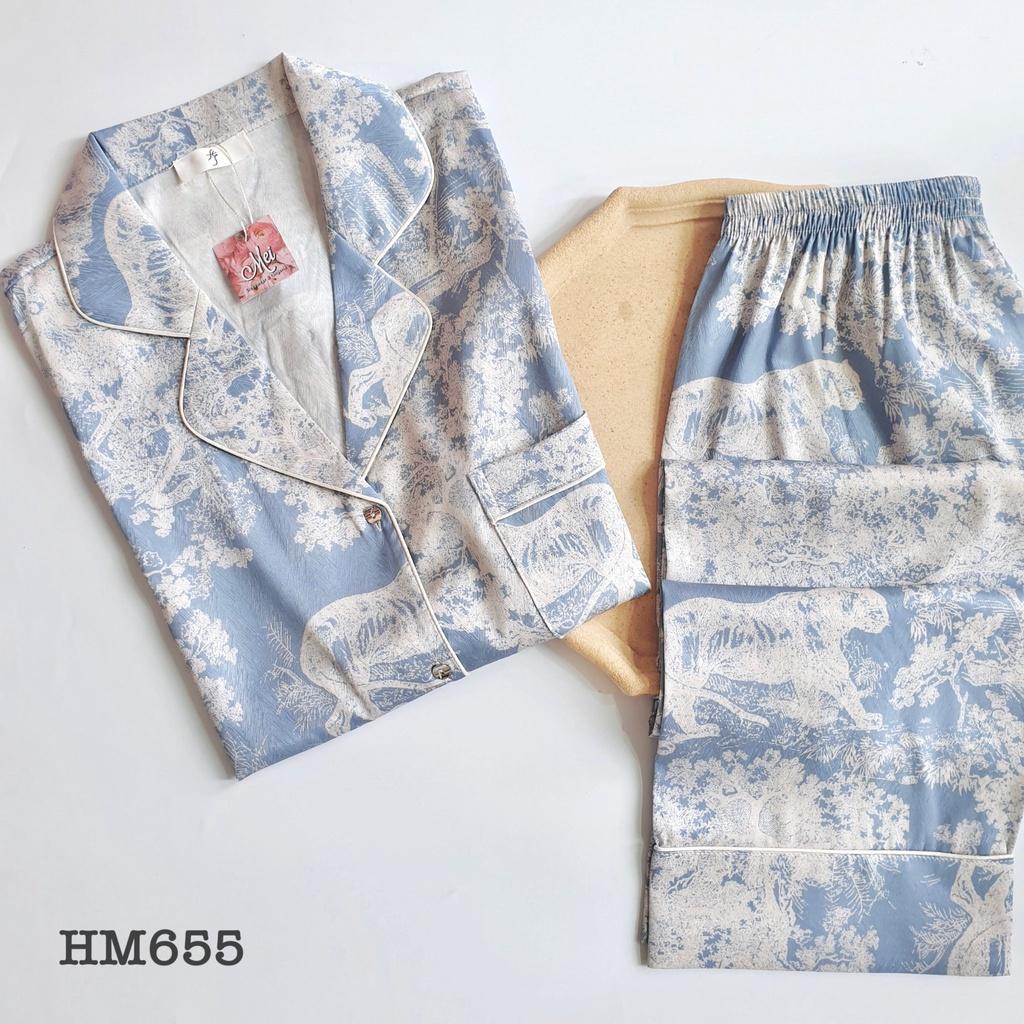 Đồ Bộ Pijama Lụa Đồ Mặc Nhà️ Bộ Ngủ Cao Cấp Mát Mềm Mịn - ELSA