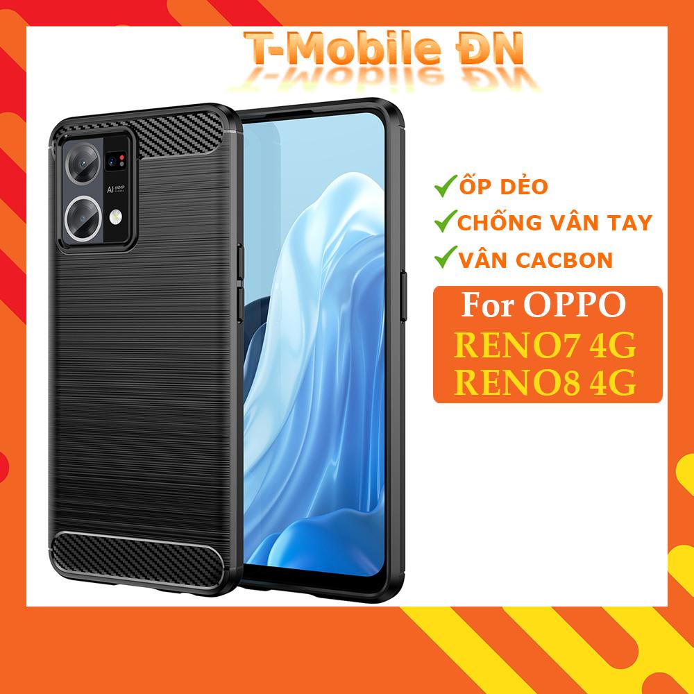 Ốp lưng cho Oppo Reno 7 8 Reno7 Reno8 4G silicone mềm Carbone phay xước chống sốc chống vân tay
