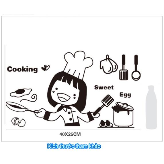 Decal trang trí tường - Cô gái bếp trưởng