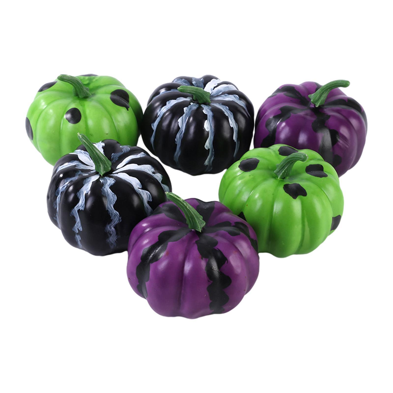 6x Mini Simulation Pumpkins Model Foam Pumpkin Model for Home Table Kitchen