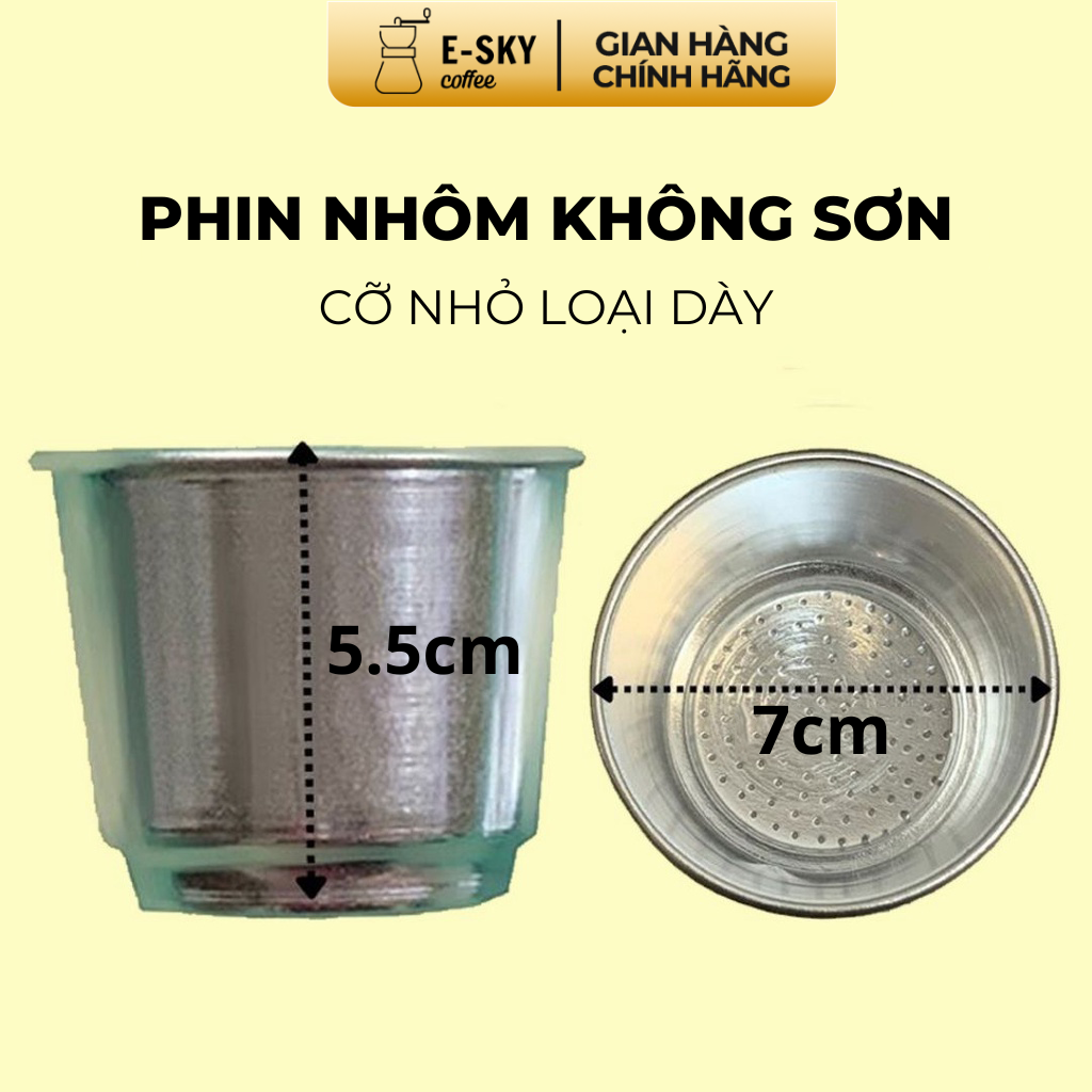 Phin Pha Cafe Nhôm Nguyên Chất Không Sơn E-SKY Coffee Size Nhỏ - 7cm - KL