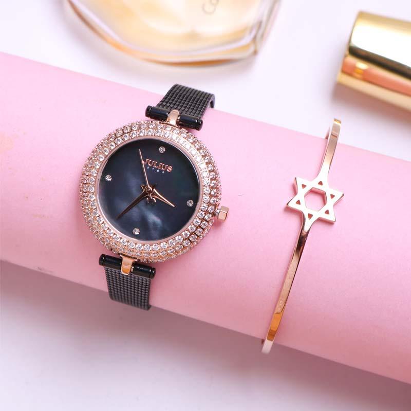Đồng hồ nữ Julius Hàn Quốc JS-041 viền đính đá tuyệt đẹp