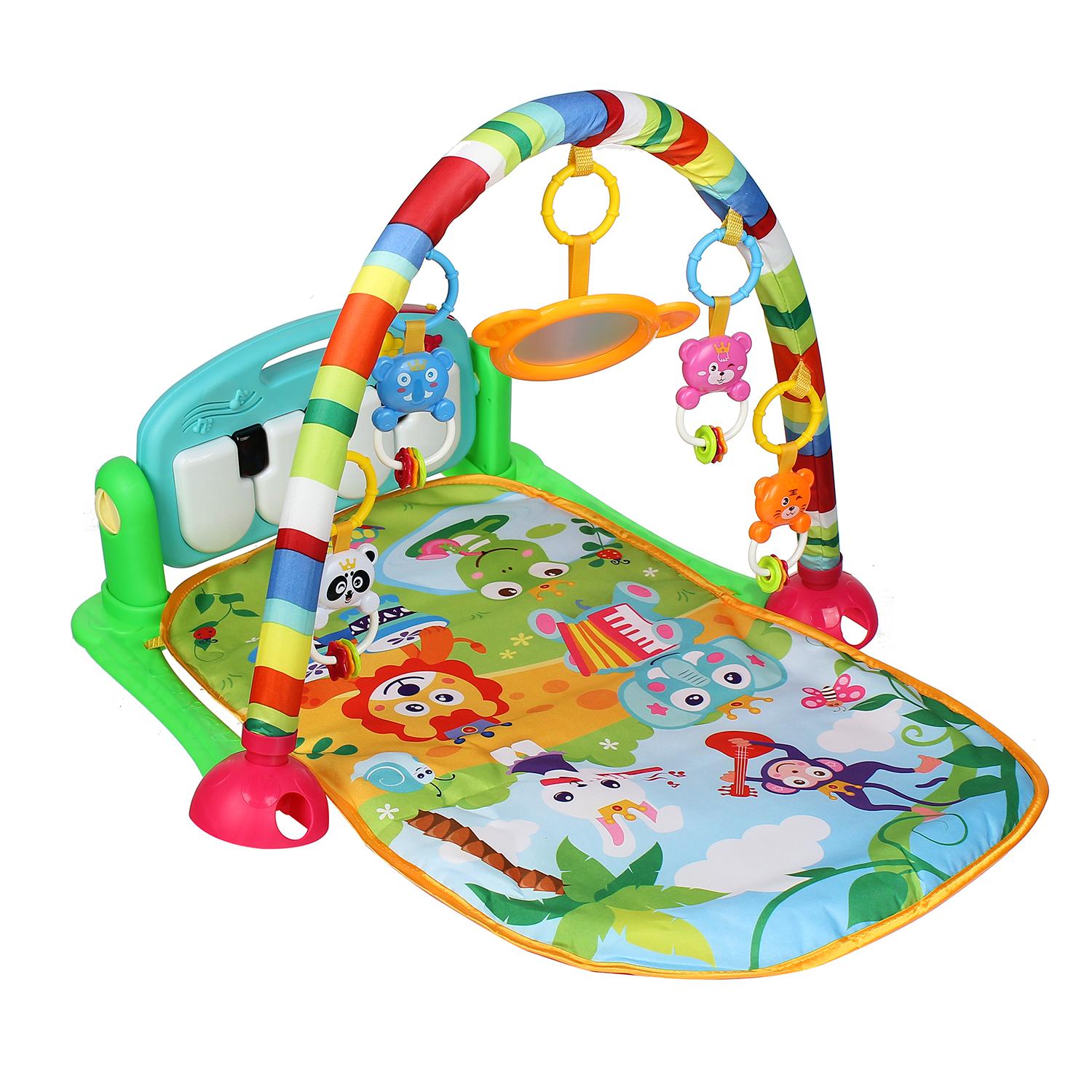 Thảm Nằm Chơi Có Nhạc Cho Bé ( Tặng muỗng ăn ) - xanh lá - Hàng Chất Lượng