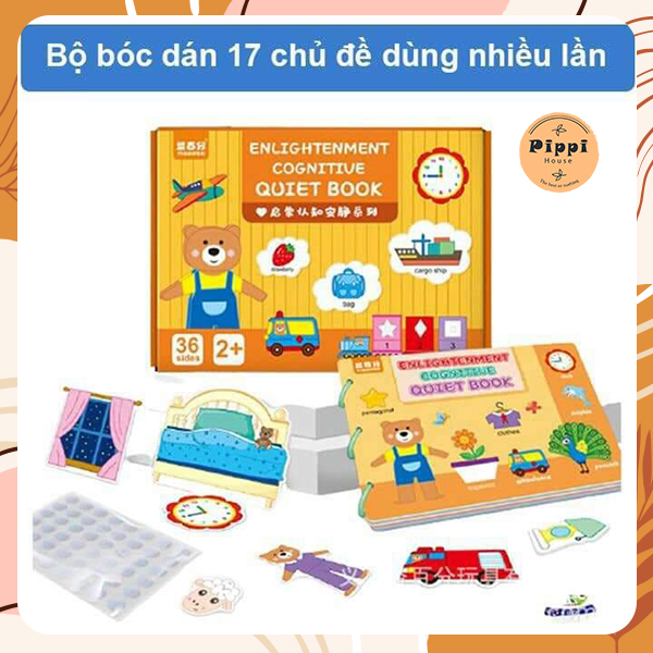 Học Liệu Bóc Dán Montessori Thông Minh 17 Chủ Đề [Loại Cao Cấp] Tái Dùng Nhiều Lần, Bóc Dán Toán Học 16 Chủ Đề