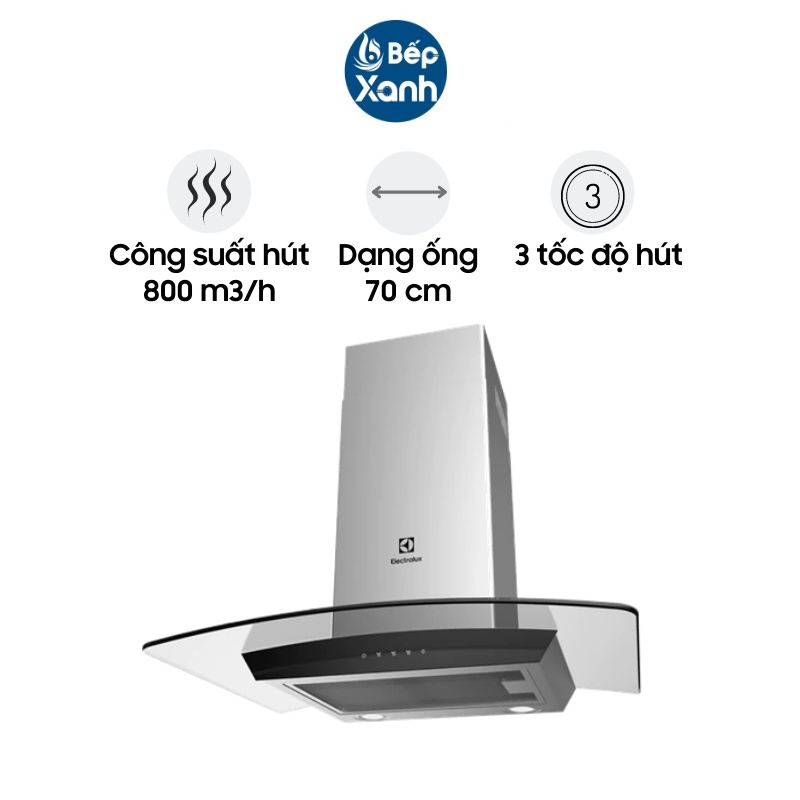 Máy Hút Mùi Áp Tường Electrolux EFC736GAR - Điều Khiển Cảm Ứng - Công Suất 800m3/h - Hàng Chính Hãng