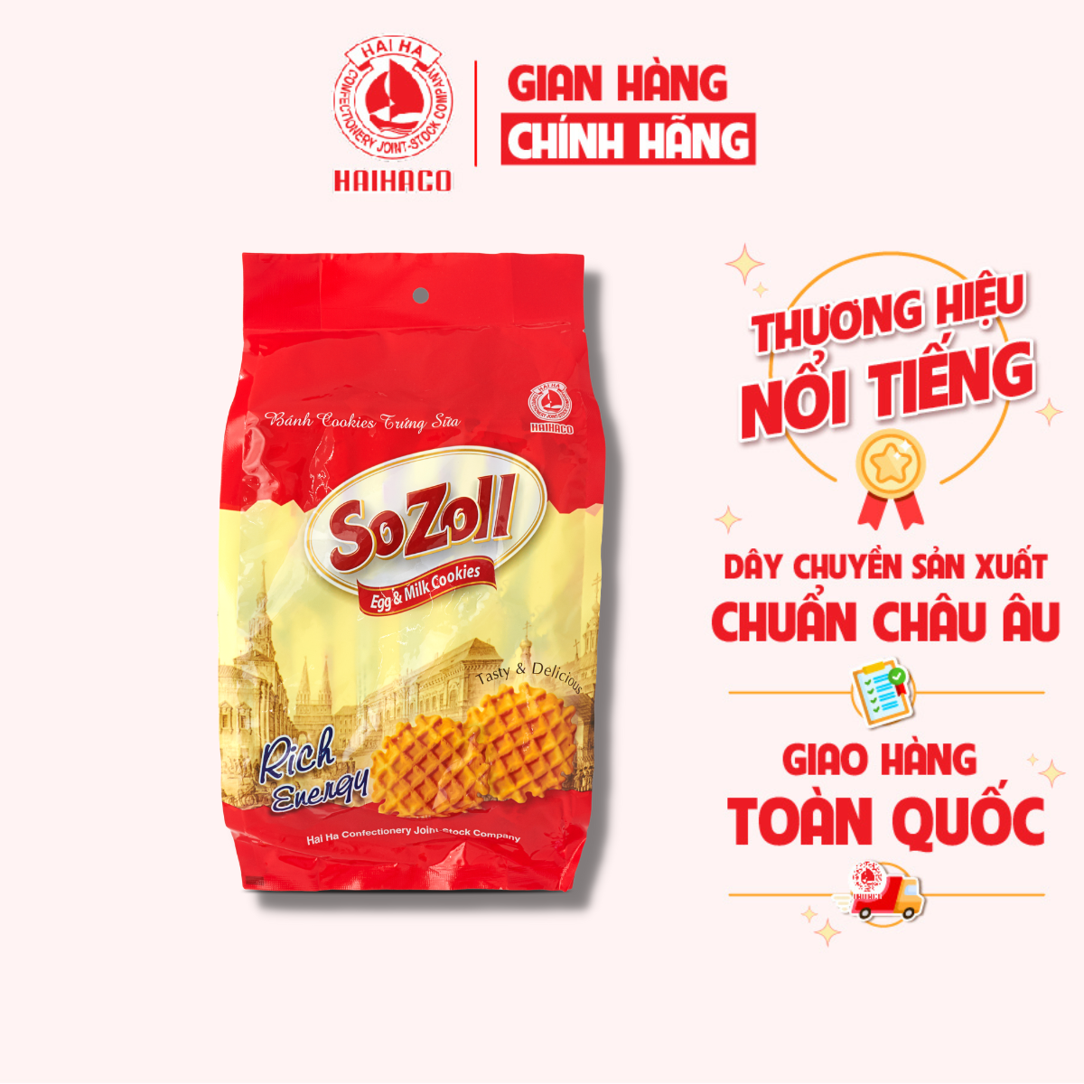 Bánh Trứng Sữa Sozoll HẢI HÀ (Gói: 270g) - Hàng chính hãng