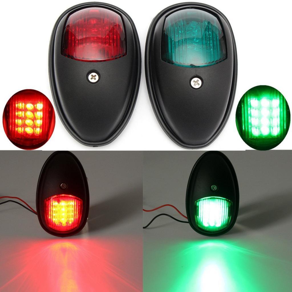 4 Pieces Boat Red Green LED Lights Maritime Lights