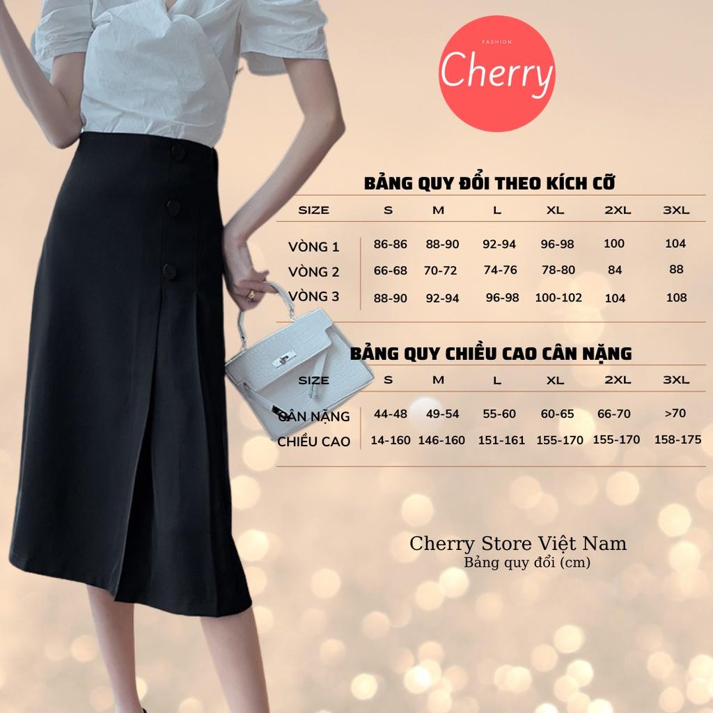 Chân váy dài chữ a công sở xếp ly cao cấp chất đẹp CHERRY V050