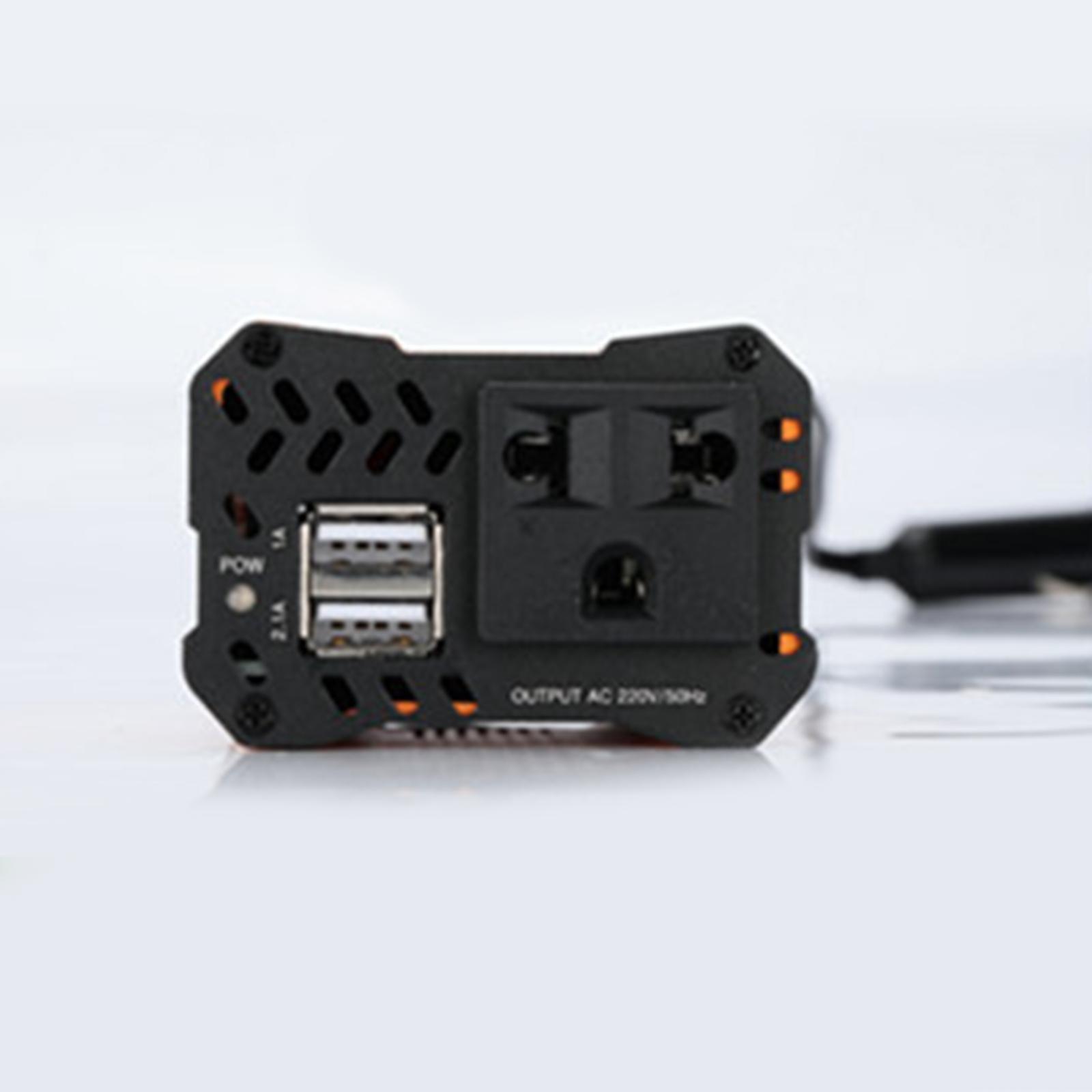 DC 12V to  220V Car Adapter Power Inverter Safety for Consoles TV Laptops