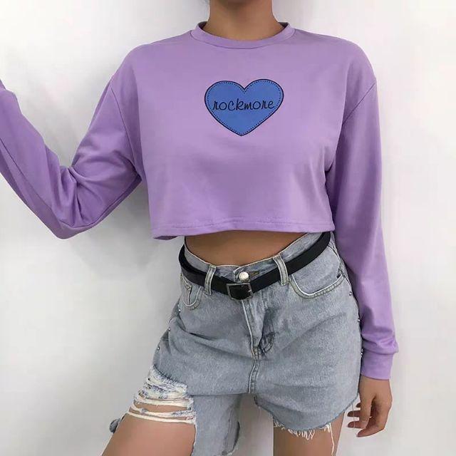 Áo kiểu, áo nữ, áo croptop tay dài, áo croptop kiểu, áo kiểu croptop, áo kiểu hở bụng, áo kiểu tay dài