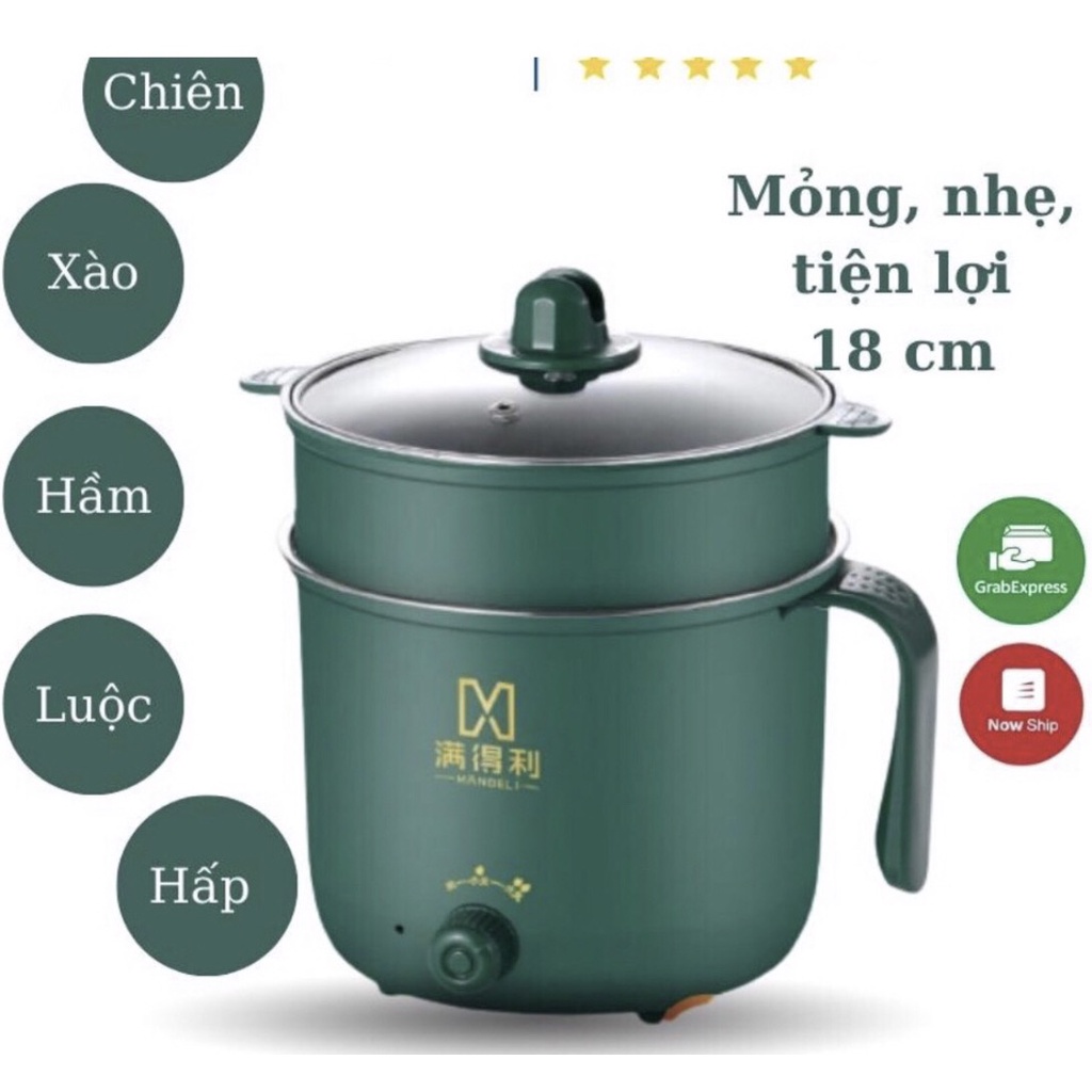 Nồi Lẩu Mini 2 Tầng, Ca Nấu Mì, Tặng Kèm Khay Hấp, Hàng Chính Hãng, Logo Trên Thân Nồi Hình Ngẫu Nhiên