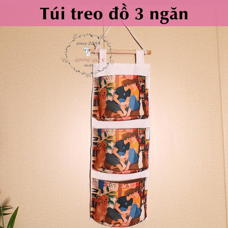 Túi treo đồ 3 ngăn chống thấm nước có họa tiết độc đáo mang phong cách vintage dễ thương