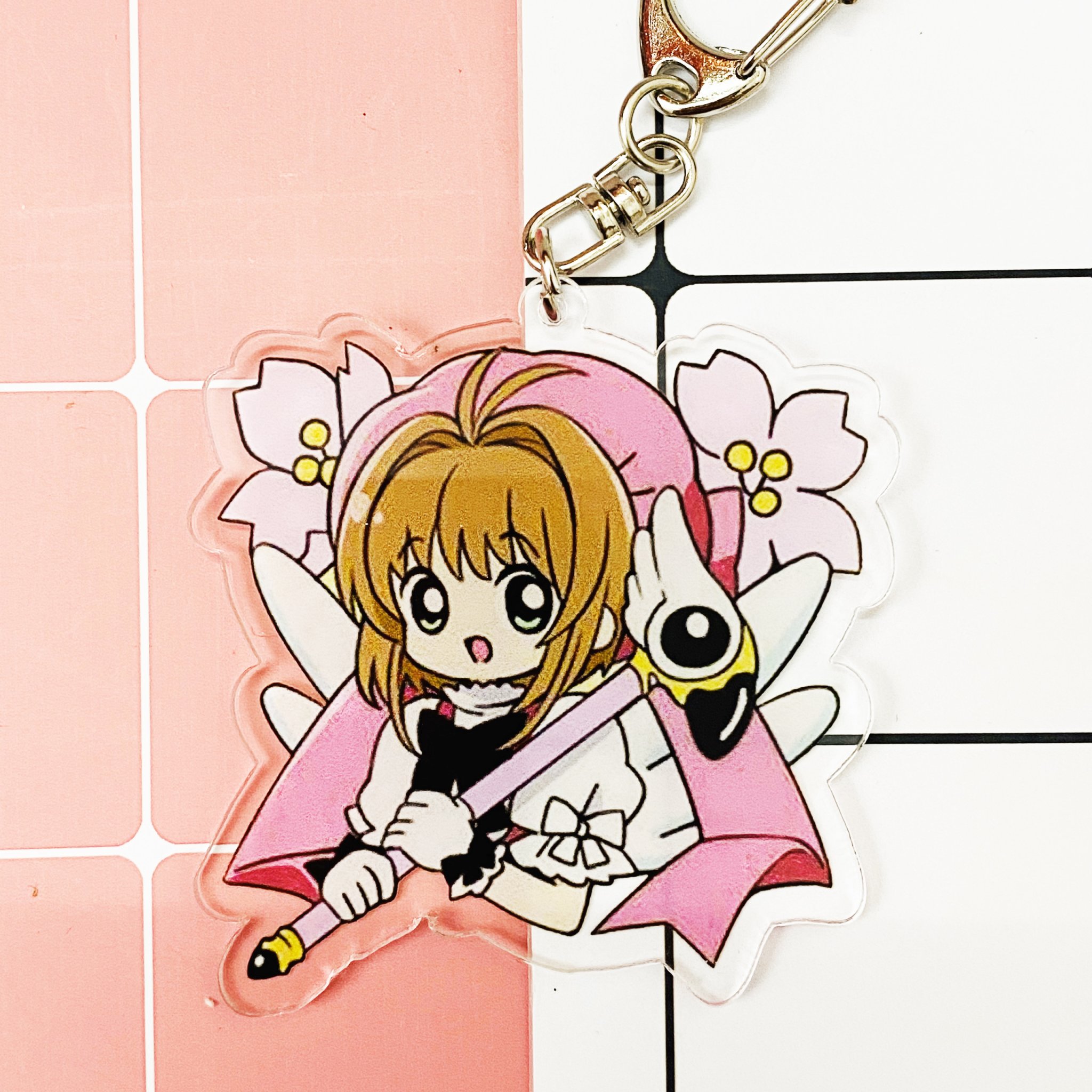 ( Mica trong acrylic ) Móc khóa Cardcaptor Sakura Thủ lĩnh thẻ bài ver1 anime chibi