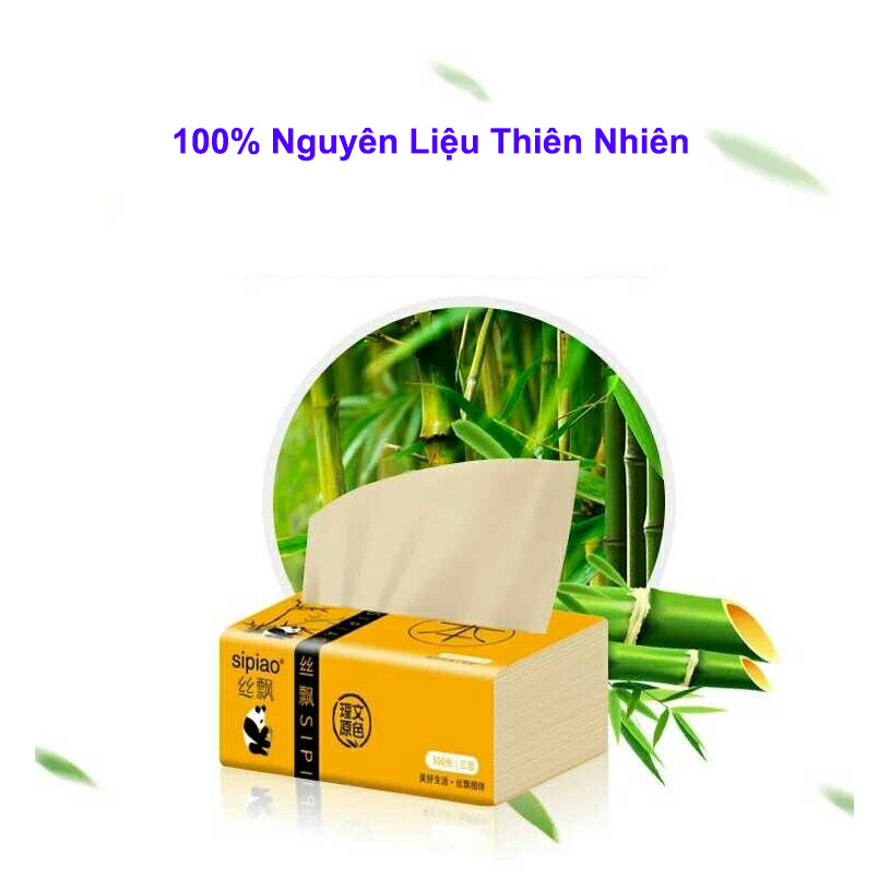 Giấy ăn gấu trúc SiPiao chính hãng [ 1 thùng 30 gói - 1 gói 300 tờ ]