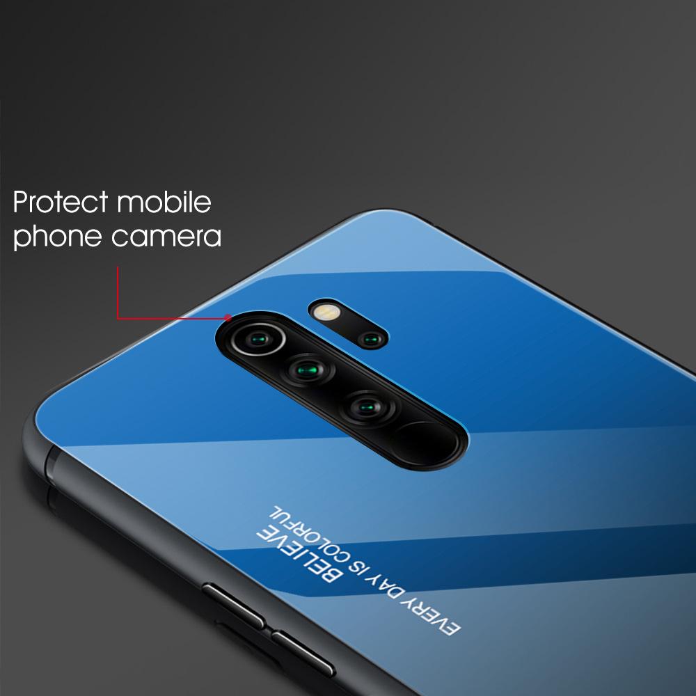 Ốp lưng dùng cho Xiaomi Redmi Note 8 Pro gương cứng 2 màu Gradient Ver 2 , viền TPU dẻo đen
