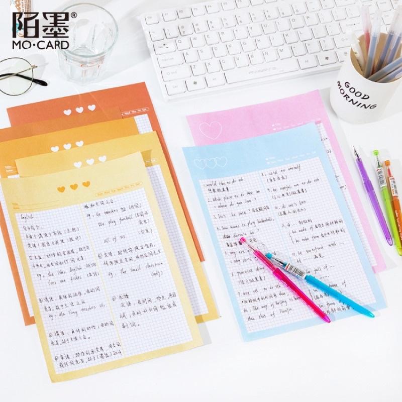 Tập giấy take note size B5 mỗi tập 30 tờ 5 mẫu giấy dùng để ghi chép hoặc refill sổ binder DIY