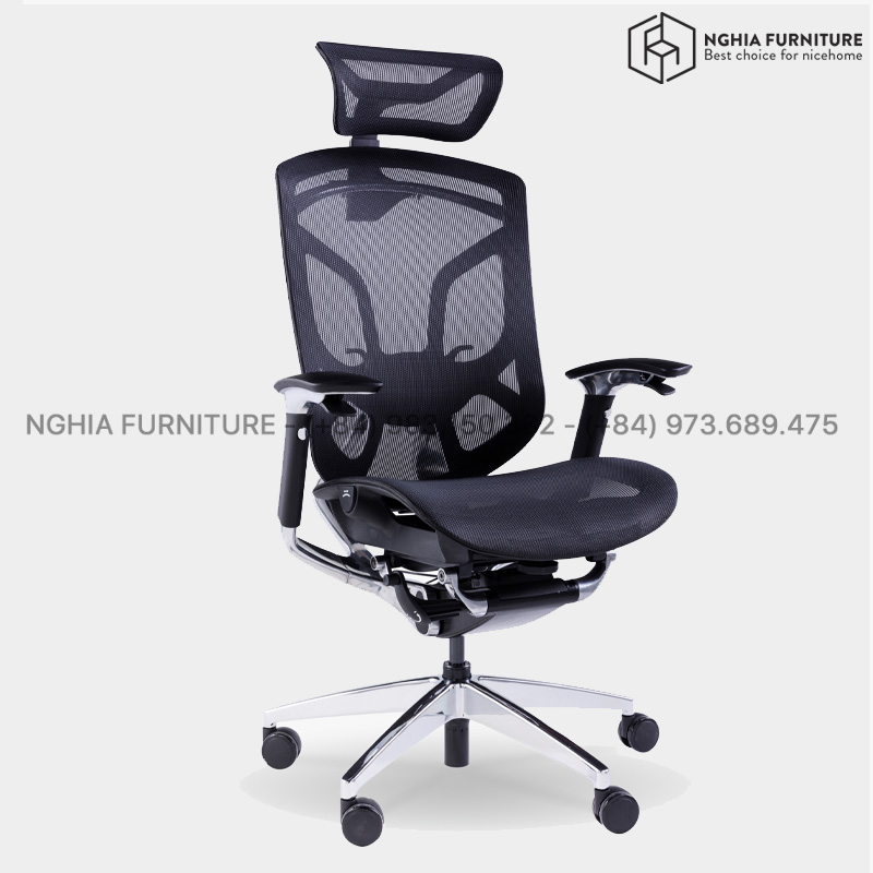 Ghế công thái học Nghia furniture DVARY BUTTERFLY , bản quốc tế bảo hành 5 năm - Ghế làm việc màu Black và White