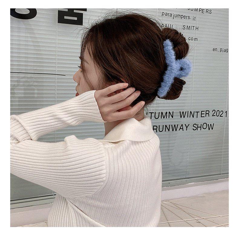 Kẹp tóc càng cua phối lông Hàn Quốc nữ đẹp hottrend 2022 cỡ size lớn iLita cặp búi tóc dễ thương cào 10 răng, 14 răng