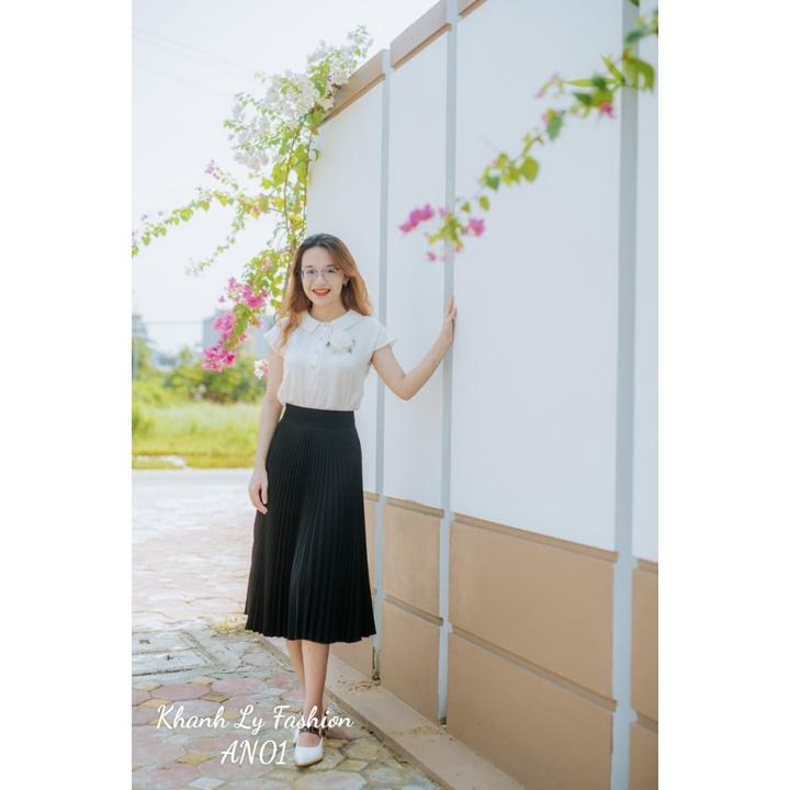 Áo Mùa Hè Họa Tiết Hoa Hồng Trắng Hàng Thiết Kế Áo Lụa Cao Cấp