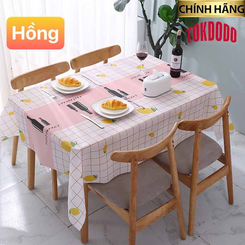 Khăn Trải Bàn Chống Thấm Nước Họa Tiết Độc Đáo, Tấm Lót Decor Bàn Ăn Kẻ Caro Nhiều Kích Thước Chính Hãng TOKDODO