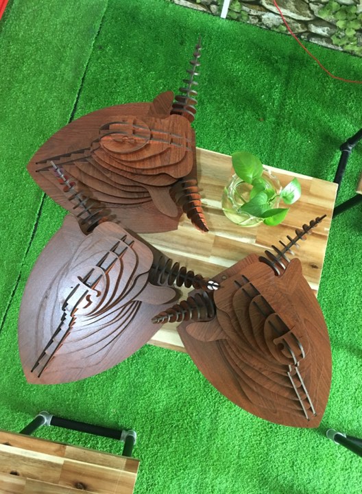 Đầu thú decor treo tường hình trâu trang trí treo tường