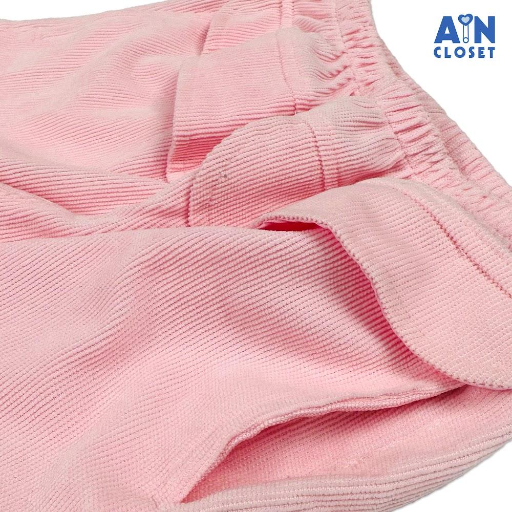Quần Baggy Dài bé gái Hồng Trơn Nhung tăm. - AICDBG4PIGXM - AIN Closet
