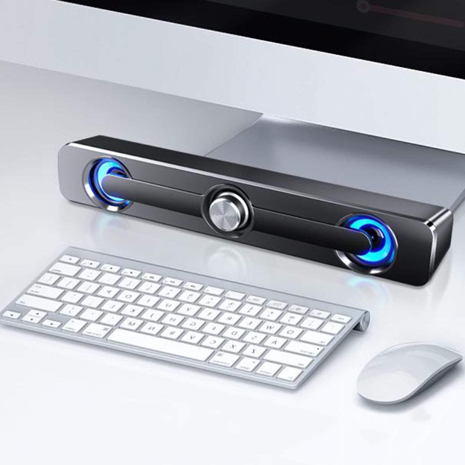 Computer Speakers, Wired Computer Sound Bar, Stereo USB Powered Mini Soundbar Speaker for PC Tablets Desktop Cellphone Laptop