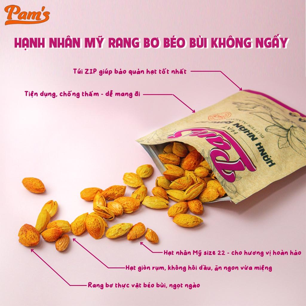 Hình ảnh Hạnh Nhân Mỹ Rang Bơ Pams (50g/túi) Hạt Hạnh Nhân Giòn Thơm, Béo Bùi Vị Bơ, Thích Hợp Ăn Giảm Cân