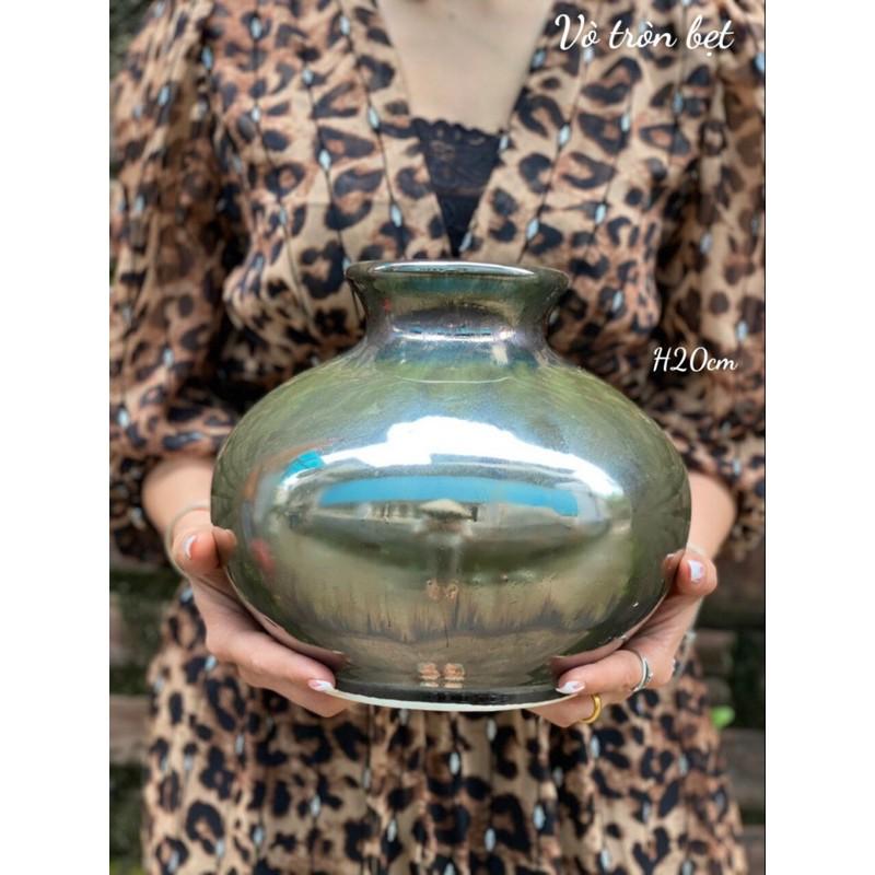 Lọ hoa me hoả biến dáng vò tròn dẹt sz 20cm