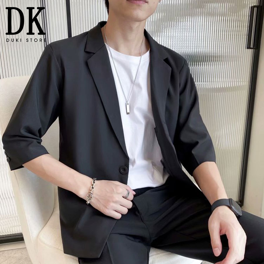 Áo vest nam, áo blazer nam 2 cúc Hàn Quốc màu đen thanh lịch LZB0053