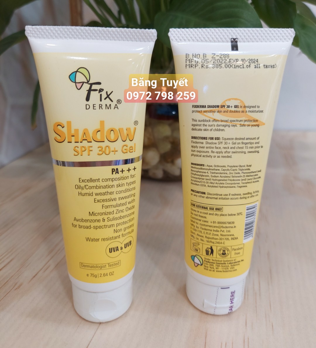 Kem chống nắng dướng ẩm sáng da Fixderma Shadow SPF 30+ Gel 75g