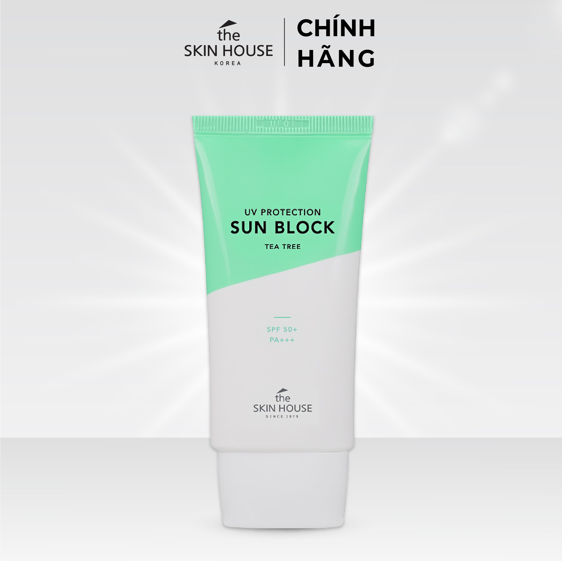 T61 Kem chống nắng tràm trà kháng khuẩn cho da mụn SPF50 PA+++  UV PROTECTION SUN BLOCK TEA TREE SPF50+ PA+++ 50ml