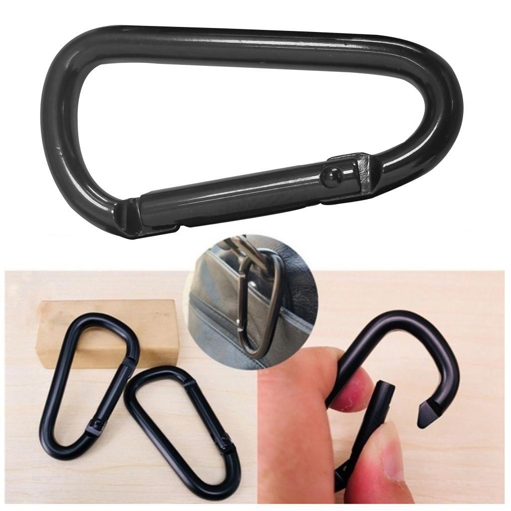 Small Spring Clip Snap Clasp Hook Keyring Karabiner D Shaped