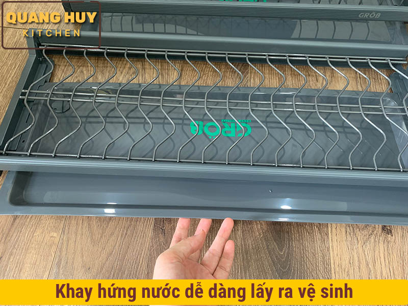 Giá úp bát 2 tầng cho tủ bếp trên inox sơn Nano bảo hành 15 năm han gỉ