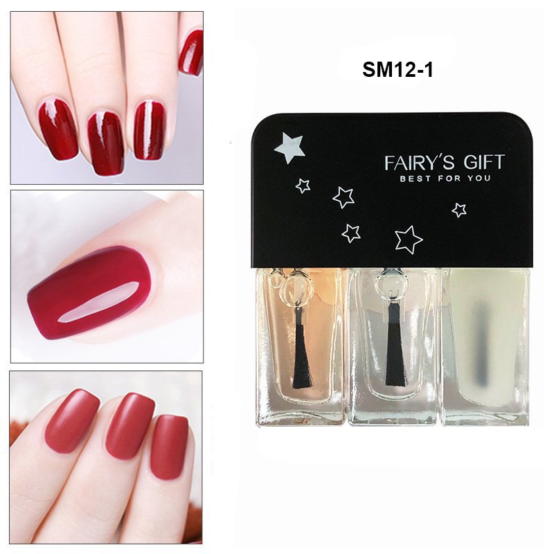 Set 3 lọ sơn móng, sơn gel tay bóng nhiều màu dễ thương SM12