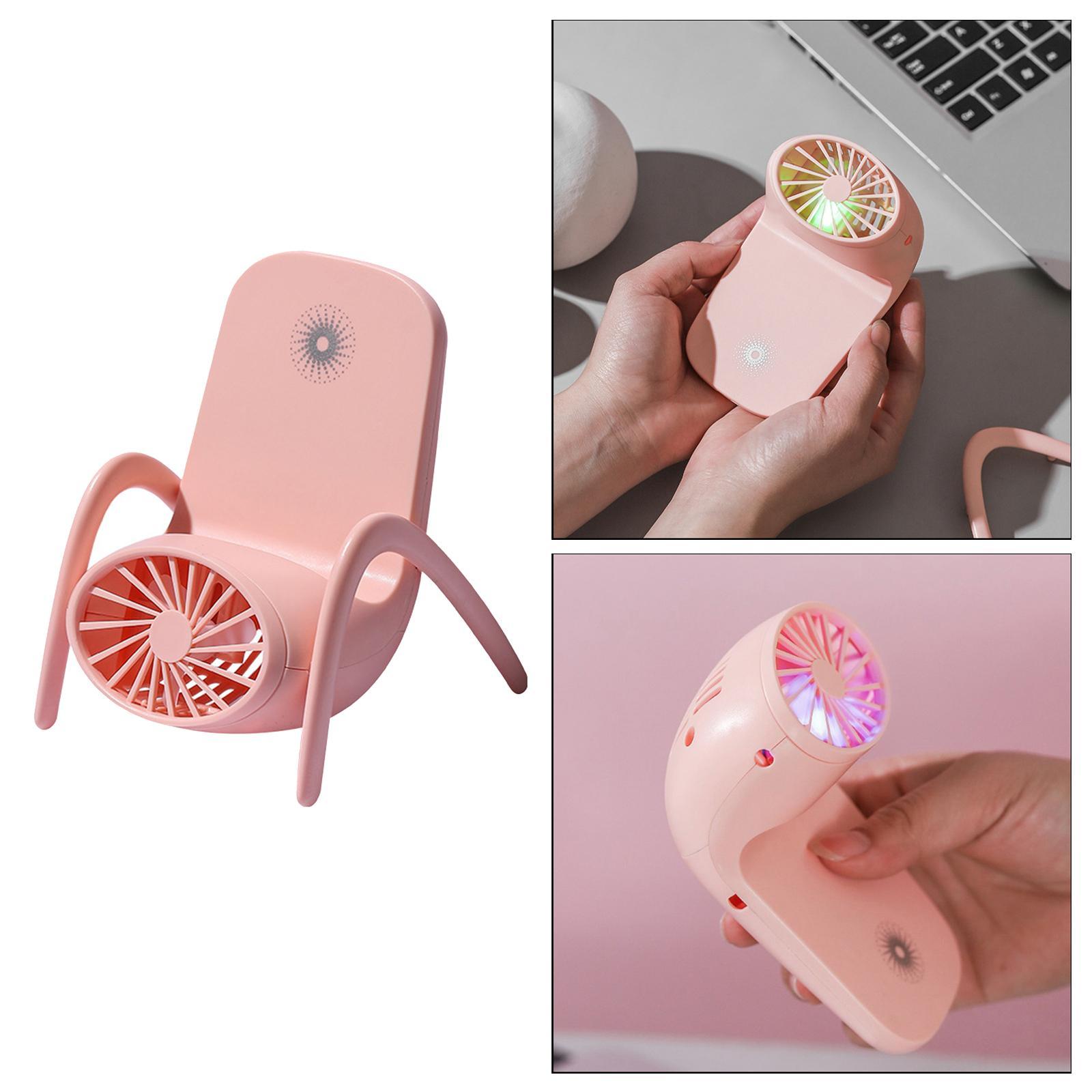 3-in-1 USB Desk Fan Handheld Quiet Personal Fan Night Lights Cooler