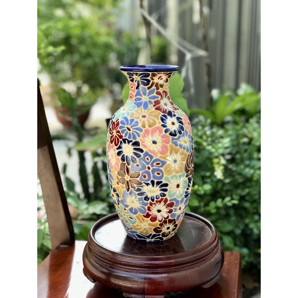 BÌNH BÁCH HOA 29CM GỐM SỨ THỦ CÔNG NAM BỘ TDM CẮM BÔNG TRANG TRÍ DECOR