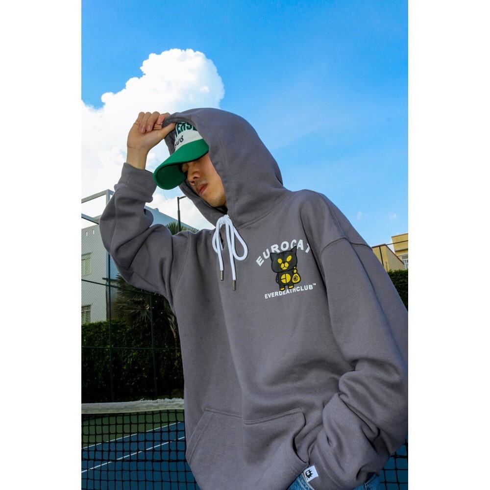 Áo Hoodie Nỉ Bông Ngoại EUROCAT Form Rộng Unisex Nam Nữ Ulzzang, Áo khoác  nam nữ Unisex form rộng, vải nỉ bông, trẻ trung