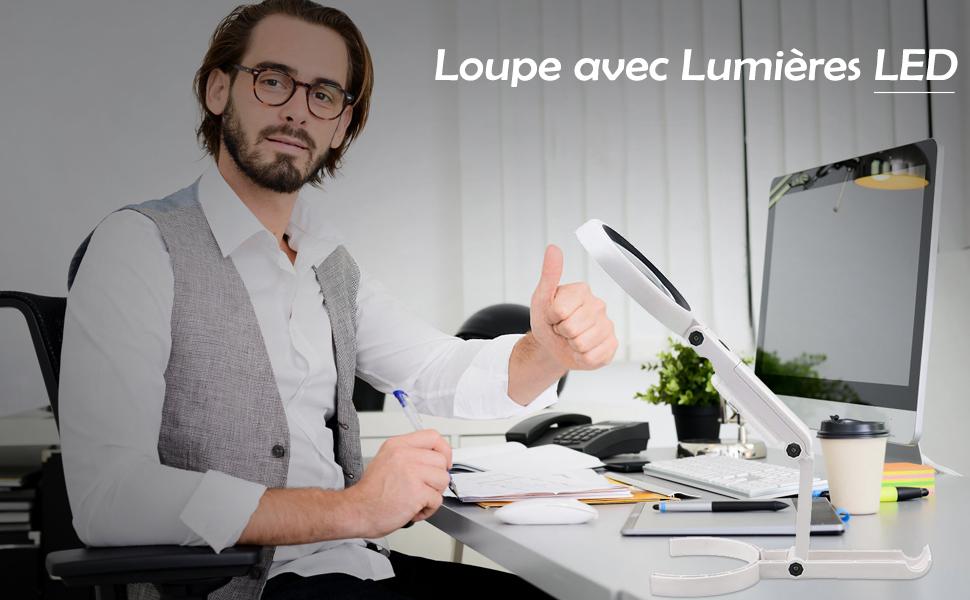 Hộp tay, bộ đồ ăn 5x 11x với hỗ trợ có thể gập lại, cho văn phòng, trang sức, báo, đọc, đồng hồ sửa chữa thủ công