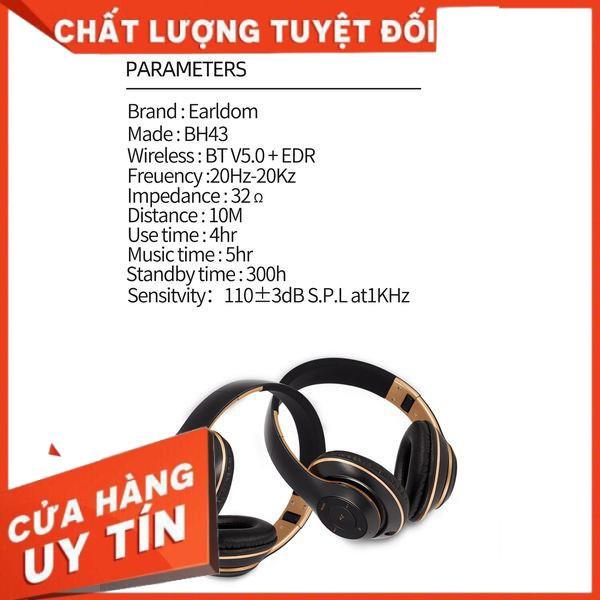 Tai Nghe Chụp Bluetooth Earldom ET-BH43 hàng chính hãng âm thanh sống đông chân thực