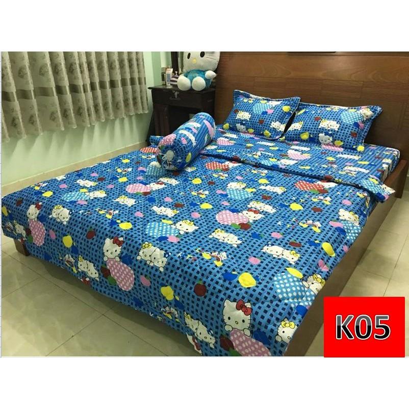 Set chăn drap gối 5 món Hello Kitty 1m6x2mx10cm nhiều mẫu