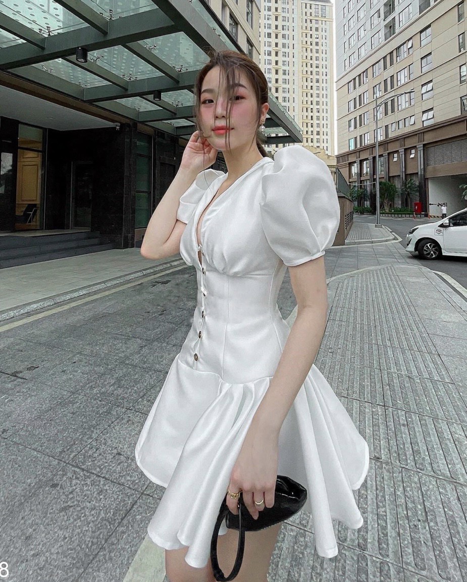 Đầm hoa xòe voan lụa thướt tha NT8235