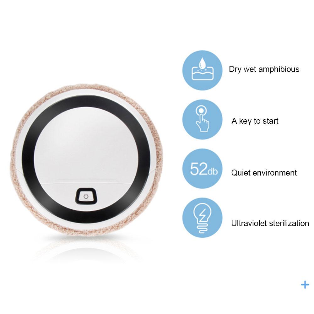 Robot lau sàn mini đa chức năng thông minh di động, tự động, sạc USB