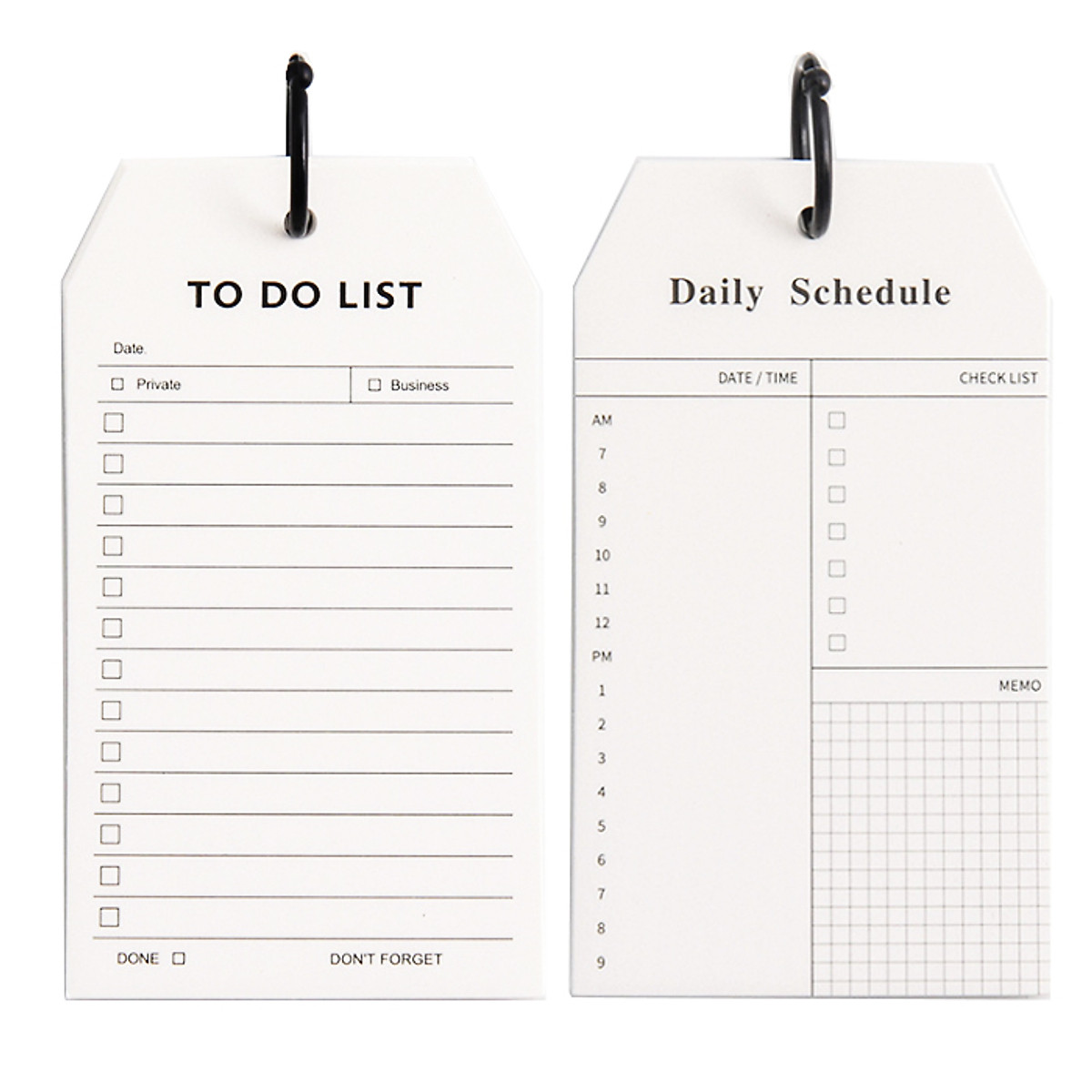 Combo Tập Giấy Note Ghi Chú Danh Sách Cần Làm To Do List + Daily Schedule Kèm Khoen